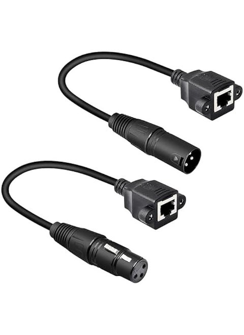 1 Pair XLR 3pin to RJ45 Female Adapter Cable,XLR Male to RJ45 Network Connector Extension Cable Use Cat5 Ethernet for DMXCON Controller Series1.1Ft