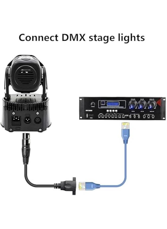MOXO - 1 Pair XLR 3pin to RJ45 Female Adapter Cable,XLR Male to RJ45 Network Connector Extension Cable Use Cat5 Ethernet for DMXCON Controller Series1.1Ft - Image 1