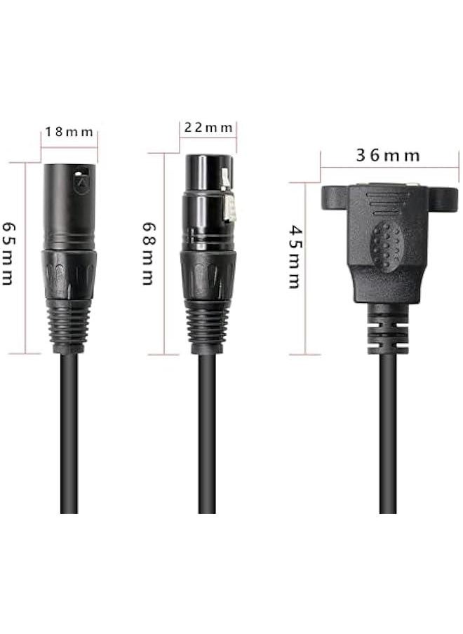 MOXO - 1 Pair XLR 3pin to RJ45 Female Adapter Cable,XLR Male to RJ45 Network Connector Extension Cable Use Cat5 Ethernet for DMXCON Controller Series1.1Ft - Image 1