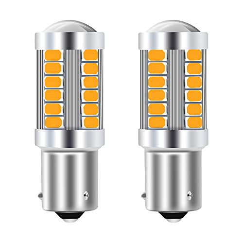 Sidaqi 2pcs Amber 1156 BAU15S PY21W LED Bulbs 900LM Super Bright Front and Rear Turn Signal Lights for Car Trailer Truck 5630 33SMD 12-30V 3.6W - Image 1