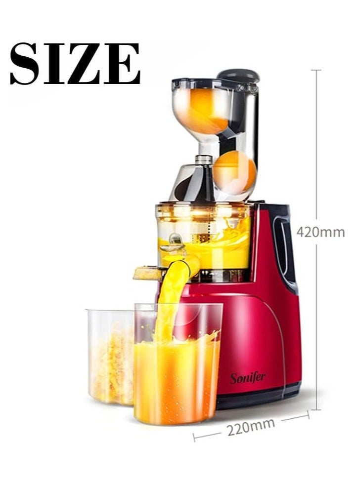 سونفير Sonifer SF-5537 Cold Press Fruit Slow Juicer & Food Mixer Extractor 150W 1.6 L 150 W SF-5537 red - Image 2