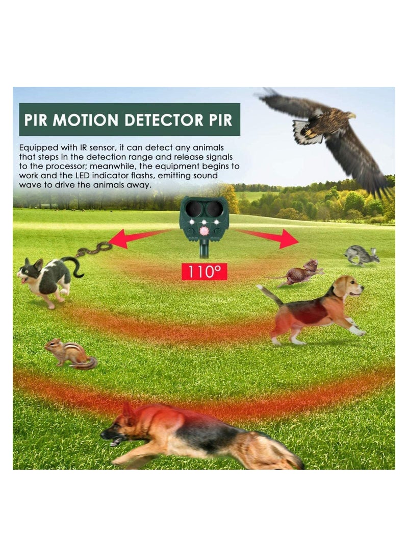 Y&D Animal Repellent Solar Powered Ultrasonic Motion Sensor And Flashing Light Ip65 Waterproof Usb/Battery Operated Outdoor Weatherproof Farm Scarer Repels All Animals - Image 2