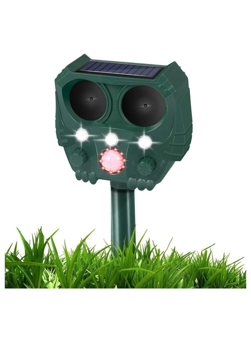 Y&D Animal Repellent Solar Powered Ultrasonic Motion Sensor And Flashing Light Ip65 Waterproof Usb/Battery Operated Outdoor Weatherproof Farm Scarer Repels All Animals - Image 1