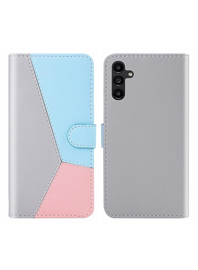 S-TOP Case For Samsung Galaxy A54 5G Tricolor Stitching Flip Leather Phone Case - Image 1