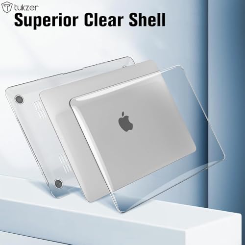 Tukzer Laptop Hard Shell Case Cover Compatible for Apple MacBook Air 13.3 inch 2021 2020 2019 2018 Release, M1 A2337 A2179 A1932 Retina Display Touch ID, M1 Air 13 inch with Antislip Feet Pads-Clear - Image 4