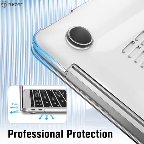 Tukzer Laptop Hard Shell Case Cover Compatible for Apple MacBook Air 13.3 inch 2021 2020 2019 2018 Release, M1 A2337 A2179 A1932 Retina Display Touch ID, M1 Air 13 inch with Antislip Feet Pads-Clear - Image 5