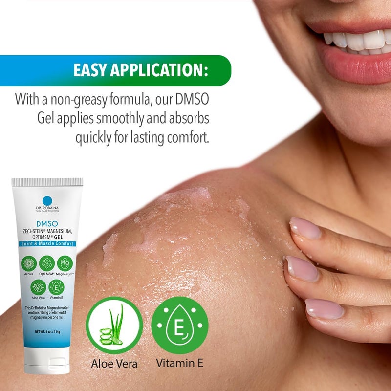 Dr Robaina DMSO Gel  999 Pure Pharmaceutical Grade  Skin Relief Formula with Zechstein Magnesium Arnica Aloe Vera Vitamin E  Muscle  Joint Comfort  4 oz  Made in USA - Image 4