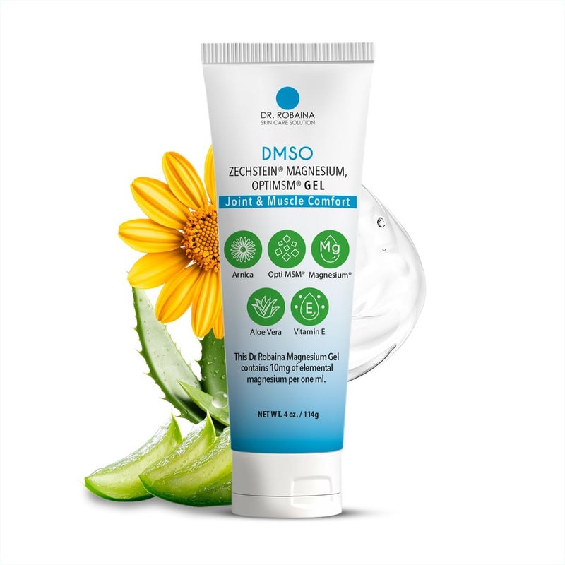 Dr Robaina DMSO Gel  999 Pure Pharmaceutical Grade  Skin Relief Formula with Zechstein Magnesium Arnica Aloe Vera Vitamin E  Muscle  Joint Comfort  4 oz  Made in USA - Image 1