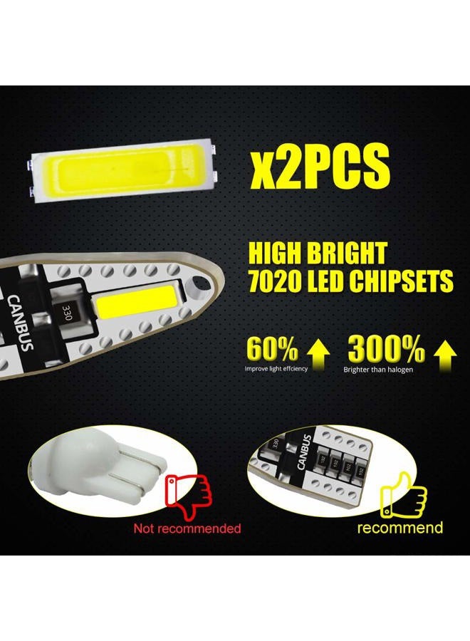YEERON 10pcs 168 194 T10 LED Bulbs Super Bright 2x7020SMD Chips LED Lamp for Side Marker Door Wedge lights,White 6000K. - Image 4