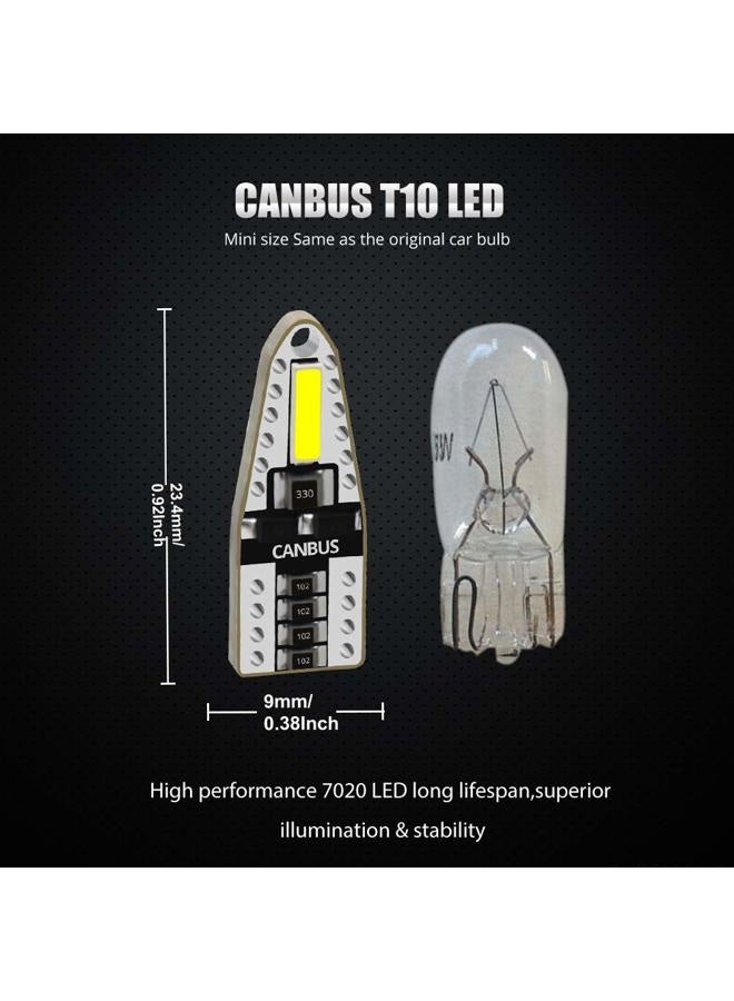 YEERON 10pcs 168 194 T10 LED Bulbs Super Bright 2x7020SMD Chips LED Lamp for Side Marker Door Wedge lights,White 6000K. - Image 3