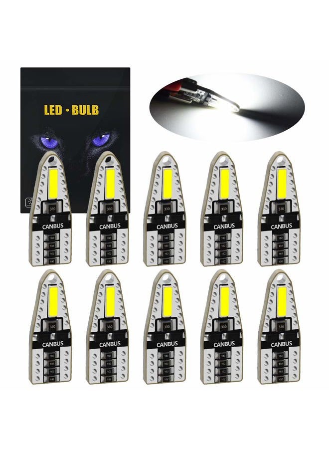 YEERON 10pcs 168 194 T10 LED Bulbs Super Bright 2x7020SMD Chips LED Lamp for Side Marker Door Wedge lights,White 6000K. - Image 1