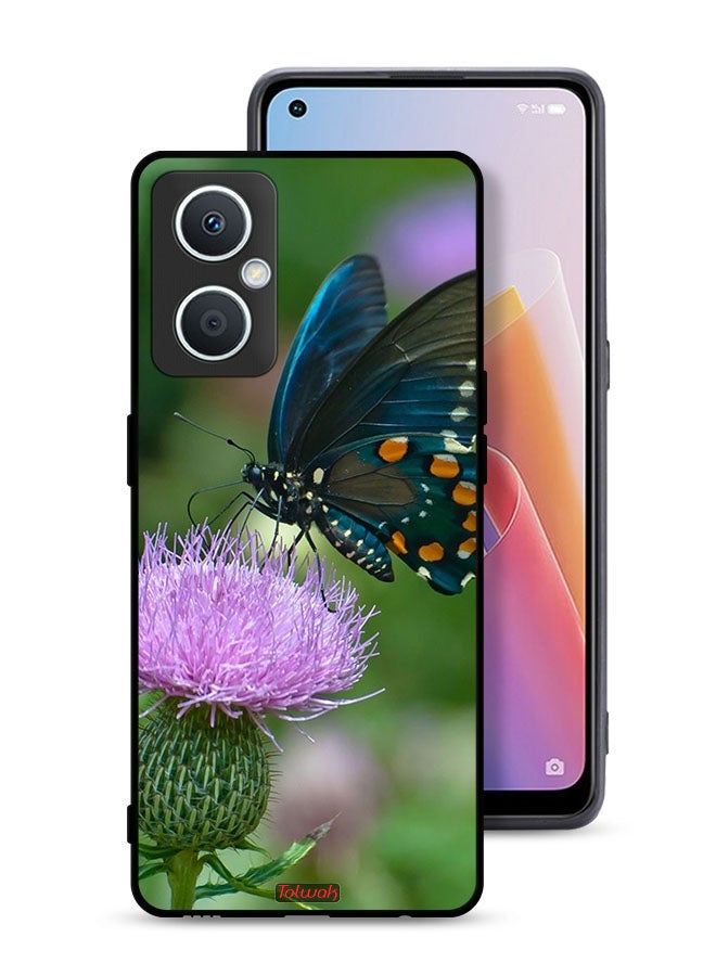 Tolwak Oppo A96 5G (China) Protective Case Cover Butterfly Sitting On Flower - Image 1