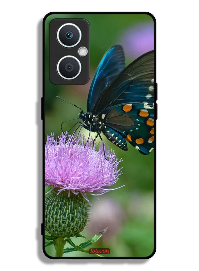 Tolwak Oppo A96 5G (China) Protective Case Cover Butterfly Sitting On Flower - Image 2