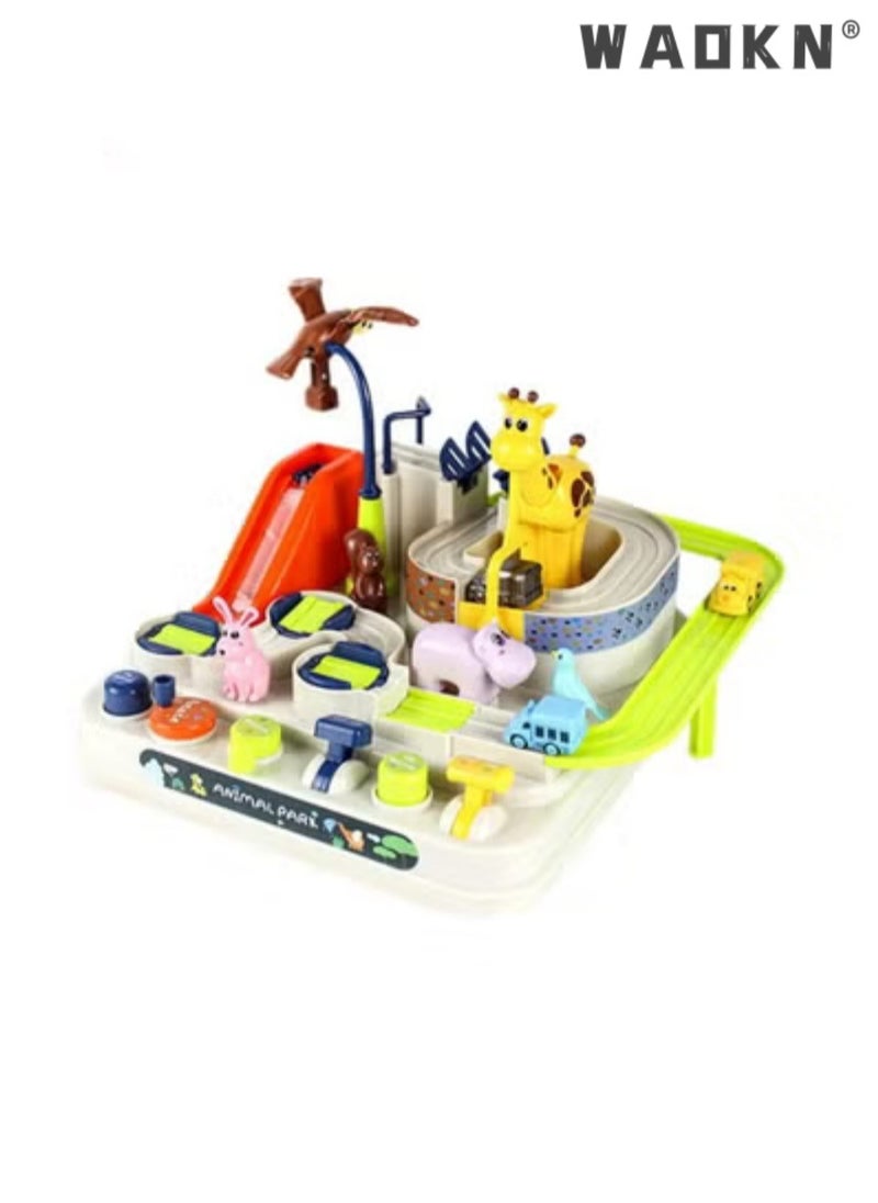 WAOKN Kids Race Tracks for Boys Car Adventure Toys Gifts for Age Boys Girls Puzzle Car Tracks Playsets City Rescue Toy Preschool Educational Car Toys Games for Toddlers 