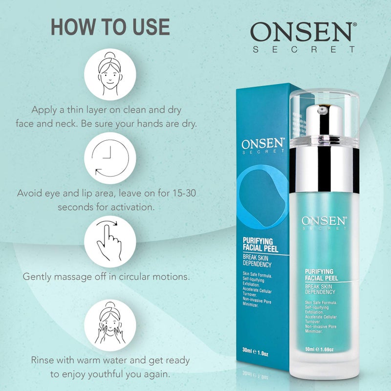 Onsen Exfoliating Peeling Gel - Daily Gentle Face Exfoliator, Dark Spot Remover, Organic Facial Peel for Sensitive Skin, Natural Whitening Peeling Gel for Women, 1.7 fl oz/50 ml - Image 5