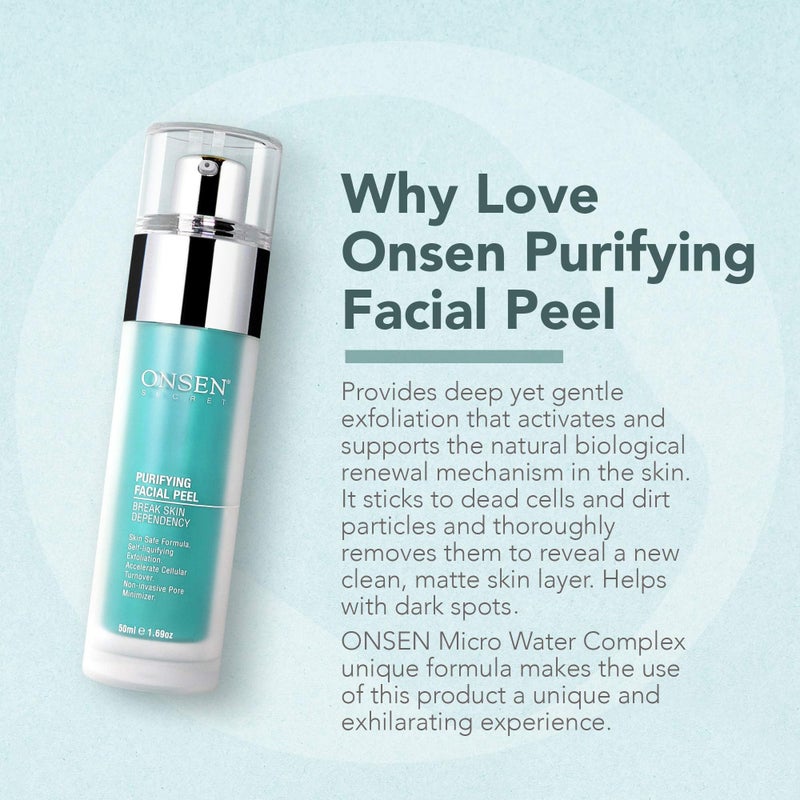 Onsen Exfoliating Peeling Gel - Daily Gentle Face Exfoliator, Dark Spot Remover, Organic Facial Peel for Sensitive Skin, Natural Whitening Peeling Gel for Women, 1.7 fl oz/50 ml - Image 3