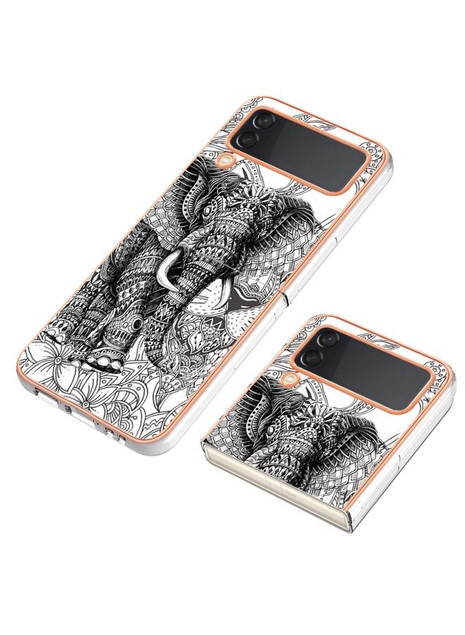 S-TOP Case For Samsung Galaxy Z Flip3 5G Electroplating Marble Dual-side IMD Phone Case - Image 3