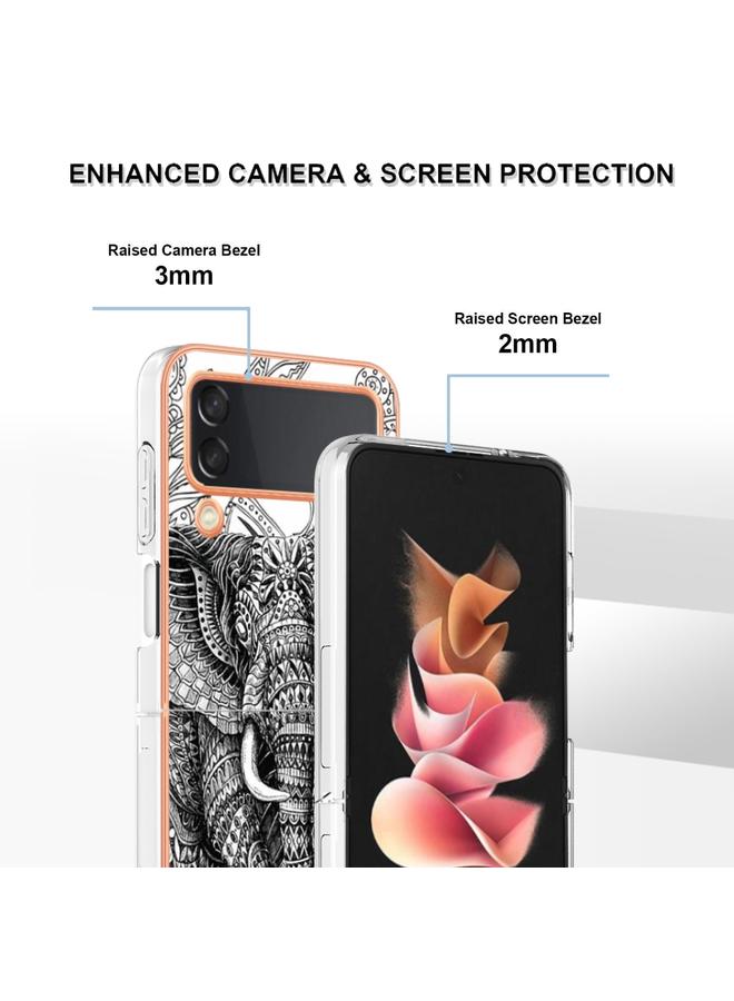 S-TOP Case For Samsung Galaxy Z Flip3 5G Electroplating Marble Dual-side IMD Phone Case - Image 5