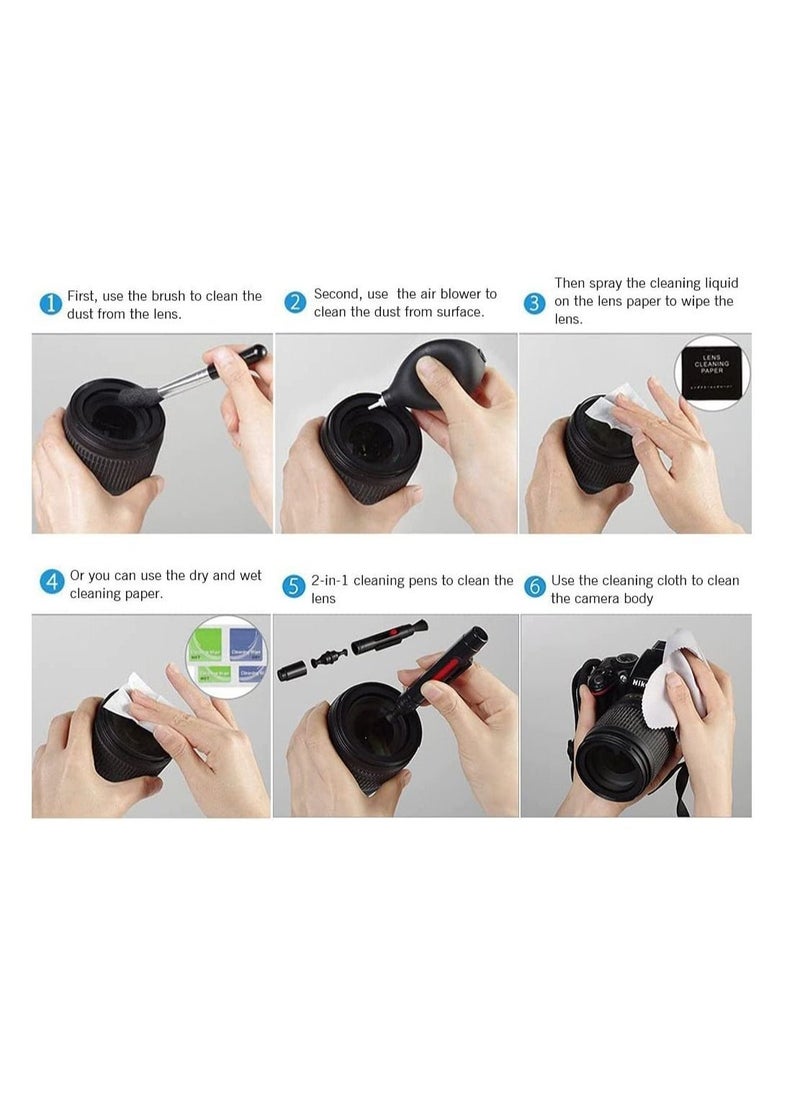 Camera Cleaning Kit Professional Lens with Air Blower Pen Cloth for Phone Laptop - Image 4