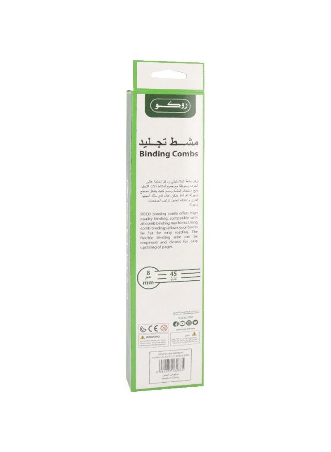 ROCO Spiral Binding Comb 8mm Plastic A4 Black - Image 2