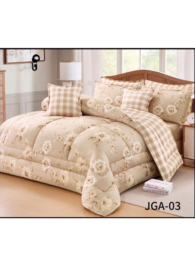 New floral-patterned microfiber single bed set (4 pieces); size 160 x 210 cm.