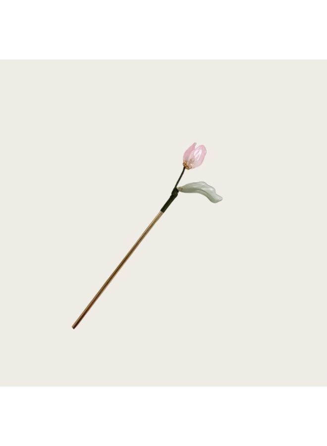 pincai Romantic Tulip Ancient Style Hairpin, High-end Hairpin, Bun Hair Accessories, Hanfu Accessories, Simple Modern Hairpin - Image 4