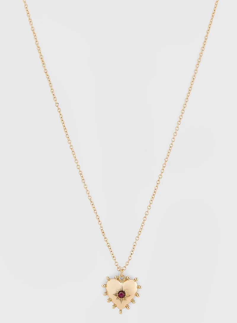 Ginger 2 Pack Novelty Heart Pendant Necklace
