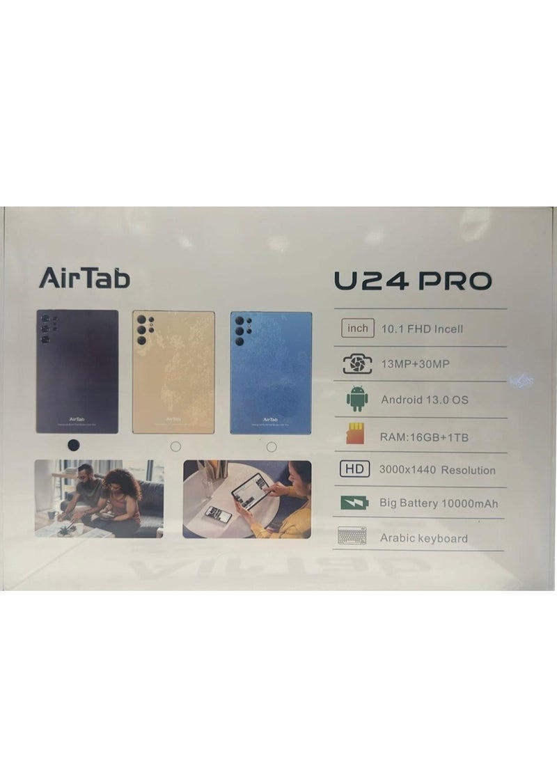 AirTab U24 Pro Smart Tablet 10.1-FHD Inch Display 16GB RAM 1TB ROM – With Arabic Keyboard Grey  - Image 4