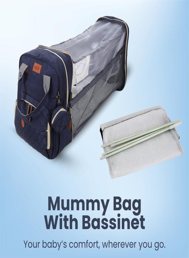 TAG24 Diaper Bag Backpack with Built-in Changing Station,Large Capacity Waterproof Mummy Bag with Bassinet,Insulated Pockets,Laptop Compartment & Organizer for Baby Essentials Travel,Unisex-Navy Blue - Image 5
