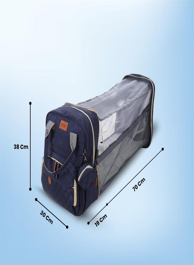 TAG24 Diaper Bag Backpack with Built-in Changing Station,Large Capacity Waterproof Mummy Bag with Bassinet,Insulated Pockets,Laptop Compartment & Organizer for Baby Essentials Travel,Unisex-Navy Blue - Image 4