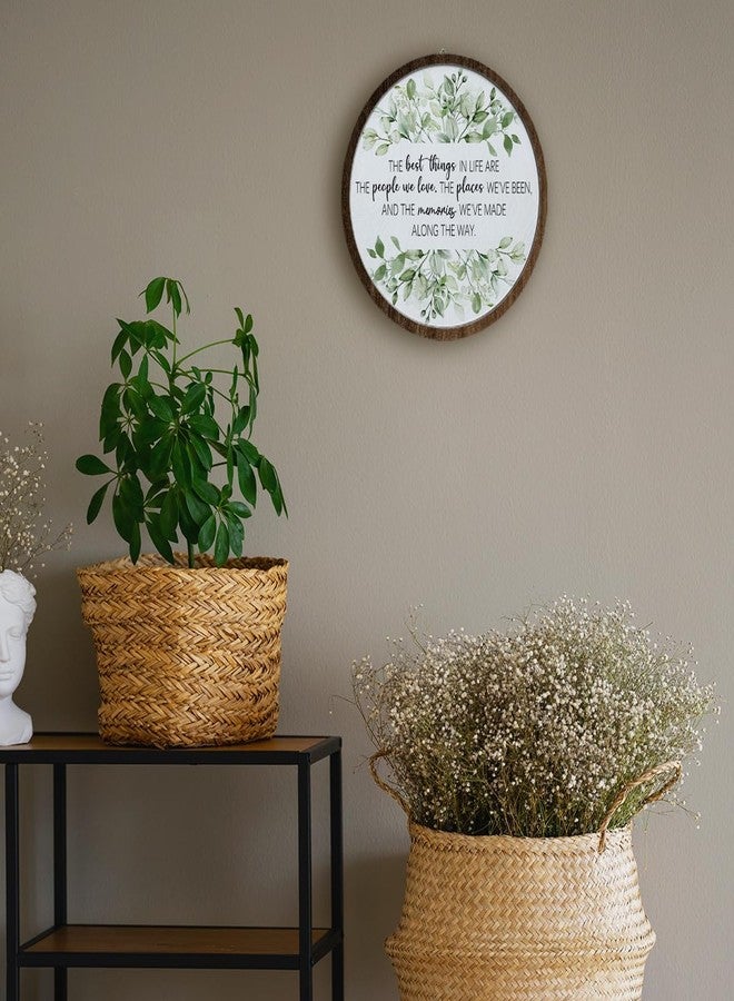 BIWSHA Inspirational Bible Verses Wall Art Decor, Sage Green Eucalyptus Round Wooden Wall Hanging Room Door Decor Gifts for Women Bedroom Living Room Office, The Best Things in Life, 10 Inch Diameter - Image 2