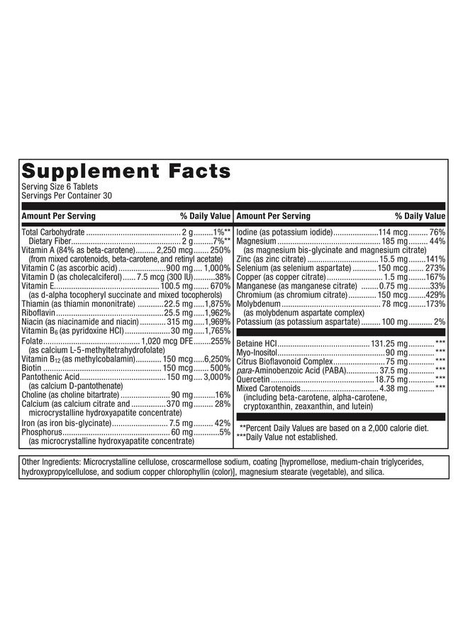 Metagenics Multigenics Intensive Care Multivitamin with Iron - Dietary Supplements for Everyday - with Iron, Quercetin, Beta-Carotene, Ascorbic Acid & More - Non-GMO - Gluten-Free - 180 Tablets - Image 2