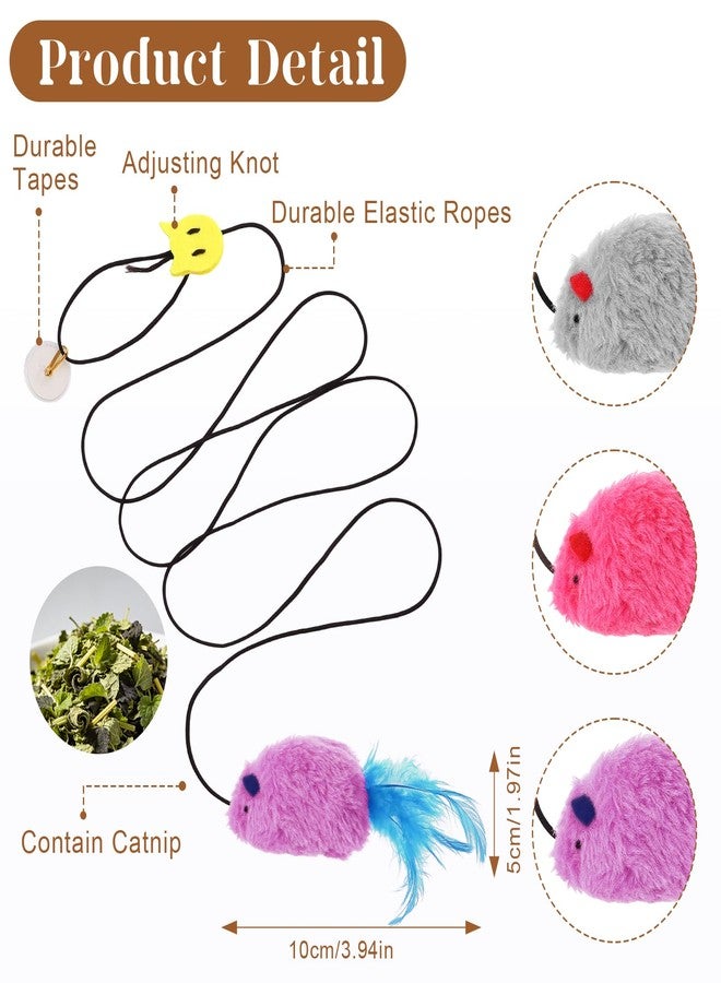 Guiqulai 3Pcs Flying Mouse Cat Toys, Interactive Chirping Mouse Cats Feather Toys Hanging Cat String Toy for Bored Kittens Adult Multi Households - Image 4