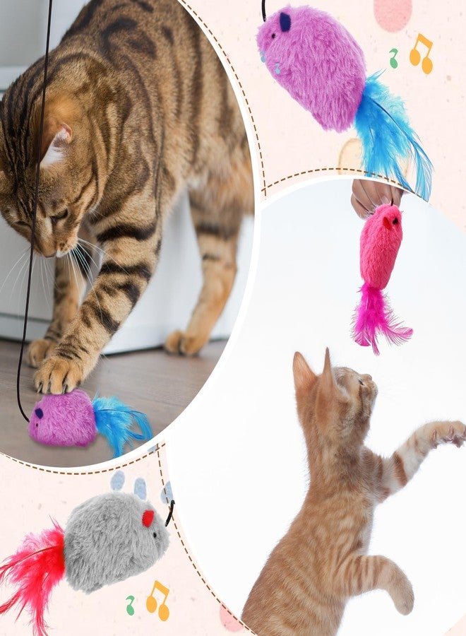 Guiqulai 3Pcs Flying Mouse Cat Toys, Interactive Chirping Mouse Cats Feather Toys Hanging Cat String Toy for Bored Kittens Adult Multi Households - Image 5