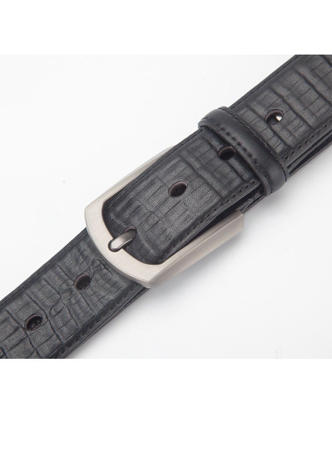 Premium Classic Pin Buckle Belt - Casual Embossed Leather Belt For Men - 3.4CM Wide Genuine Leather Belt Without Buckle Timeless Elegance For The Modern Gentleman  - Image 3