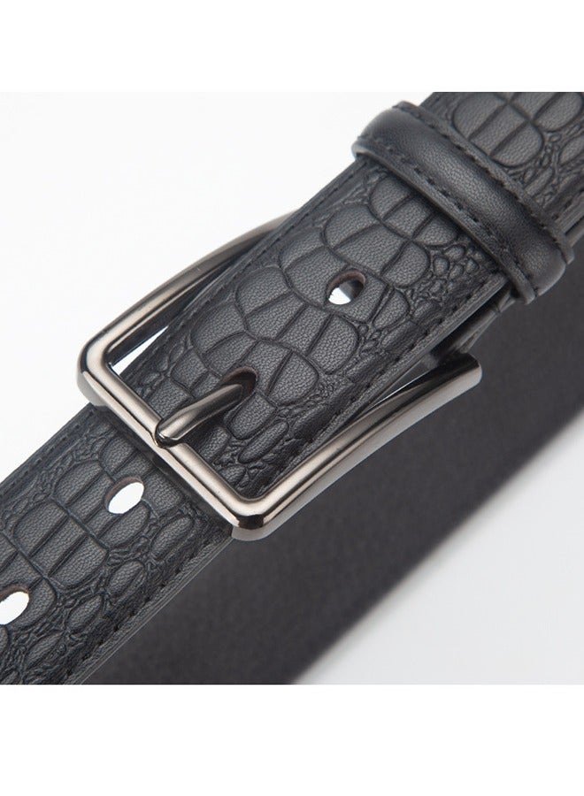 Premium Classic Pin Buckle Belt - Casual Embossed Leather Belt For Men - 3.4CM Wide Genuine Leather Belt Without Buckle Timeless Elegance For The Modern Gentleman  - Image 4