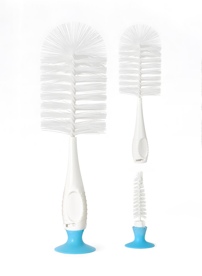 BABE - Baby Bottle and Nipple Cleaning Brush with Suction Base, 2 in 1, PACK OF TWO - Image 2