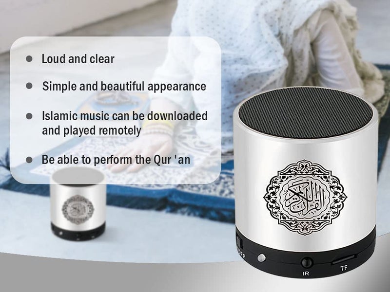Hitopin Digital Quran Speaker FM Radio Silver Color with Remote Control Over 18Reciters and15 Translations Available Quality Qur'an Player Arabic English French, Urdu etc Mp3 - Image 3