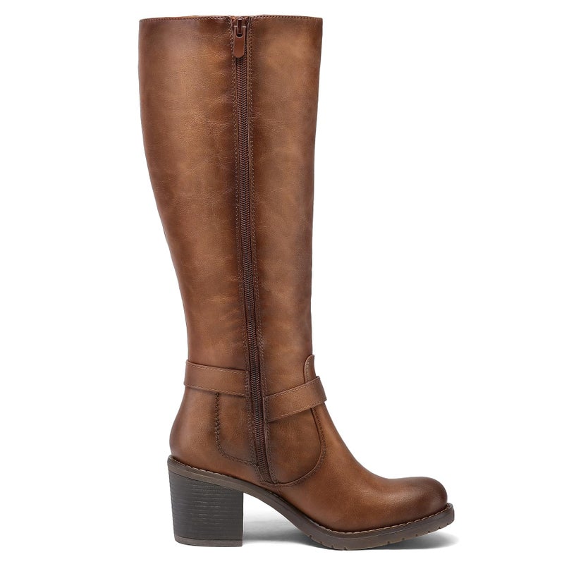 mysoft Women's Knee High Boots Chunky Block Heels with Side Zipper and Stretchy Elastic Panels - Image 3