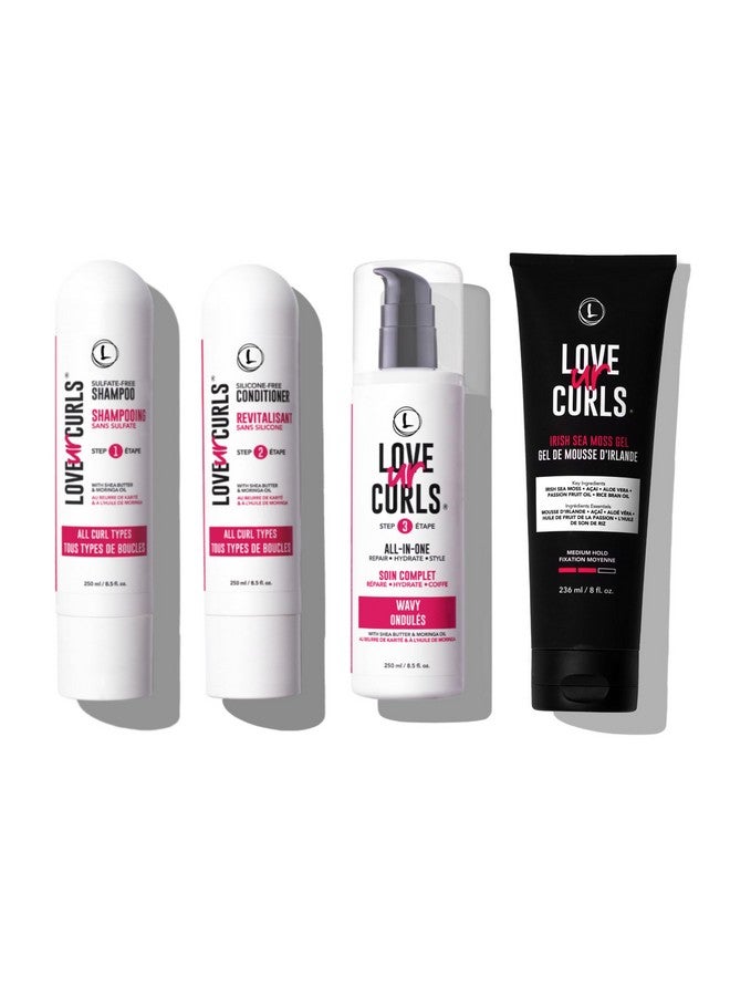 مجموعة Love Ur Curls Ultra Curl Defining للشعر المموج - شامبو وبلسم مع كريم تصفيف الشعر متعدد الاستخدامات وجل الطحالب البحرية الأيرلندية - Image 1