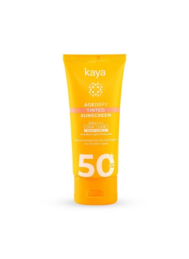 kaya Agedefy Tinted Sunscreen Spf 50 | Anti Aging Moisturizer Broad Spectrum | Uva & Uvb Protection For Face With Natural Tint | Hydrating Sunblock Cream For Women And Men | 50 Gm - Image 1
