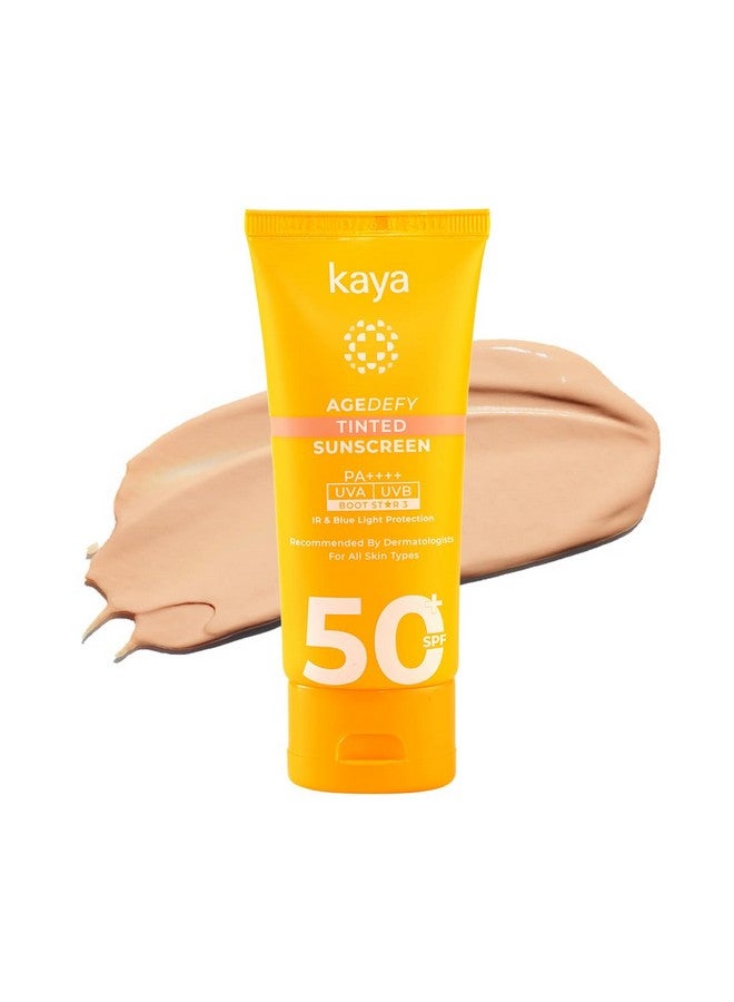 kaya Agedefy Tinted Sunscreen Spf 50 | Anti Aging Moisturizer Broad Spectrum | Uva & Uvb Protection For Face With Natural Tint | Hydrating Sunblock Cream For Women And Men | 50 Gm - Image 3