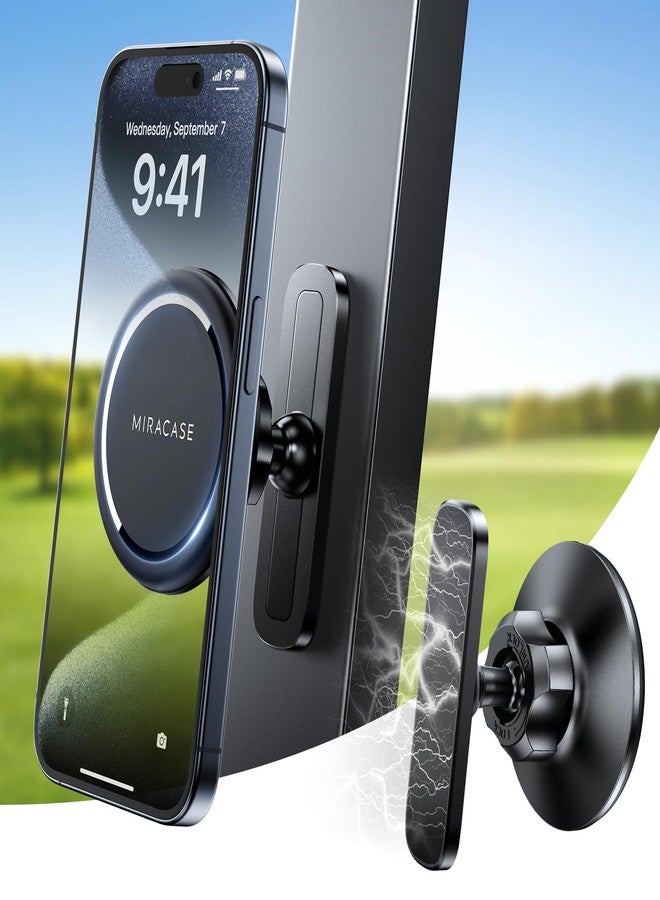 Miracase Magnetic Golf Cart, Gym Phone Holder, Strong Magnet Phone Mount Compatible with iPhone, Google Pixel Any Smartphone, Golf Cart Accessories Phone Caddy Gift for Friends - Image 1