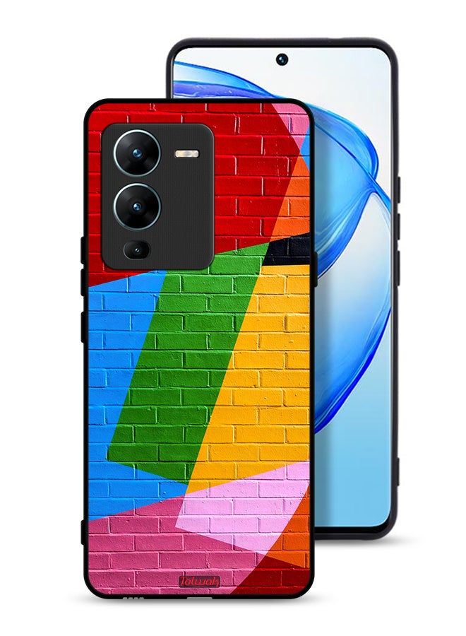 Tolwak Vivo V25 Pro 5G Protective Case Cover Colorful Wall Painting - Image 1