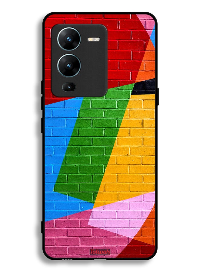 Tolwak Vivo V25 Pro 5G Protective Case Cover Colorful Wall Painting - Image 2