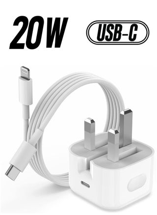 20W USB C Fast Charger for iPhone 14/14 Plus/14 Pro/14 Pro Max/13 12 11 X XR XS SE 2020 8 7 6 6S Mini, Pad Pro, Type C PD Wall Charging Plug UK Type C Power Adapter and 5FT Cord - pzsku/ZA9CA9088C210A3E325D8Z/45/_/1738267255/621c96a8-142f-475a-9bbb-306c2504aedd