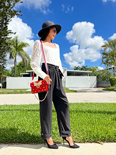 Beatfull Designer Bee Purse Fashion Crossbody Purse with Pearl for Women Pu Leather Shoulder Bag Clutch Handbags - Image 2