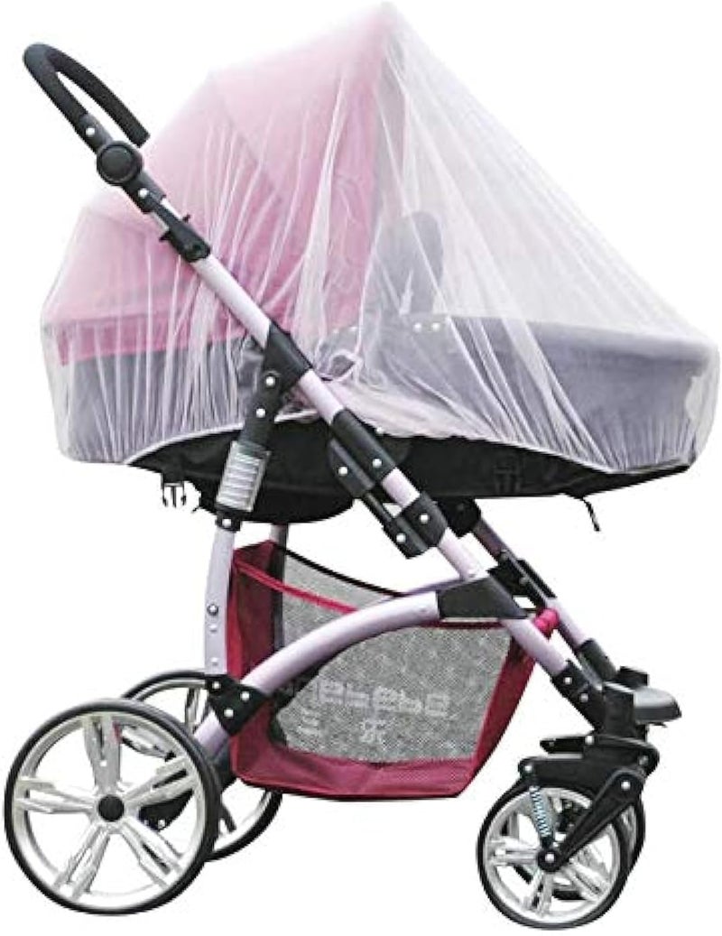 White Baby Trolley Full Cover Mosquito Net