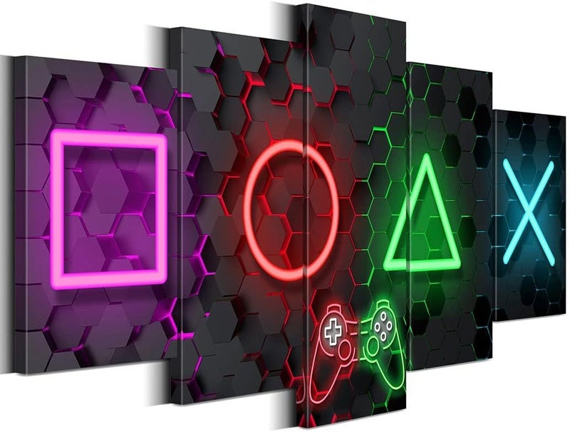 Biufo Game Room Wall Decor Wall Art Prints Gaming Icons Painting Picture for Boys Kids Room Playroom Decoration - Image 1