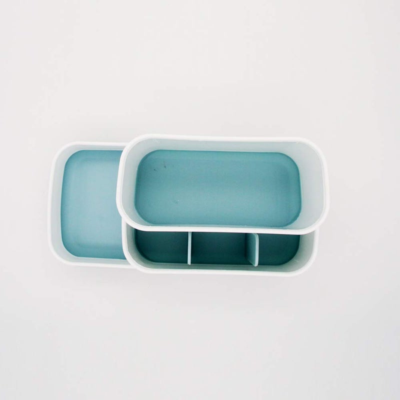 EZ Life 5 Compartment Bathroom Caddy (White & Blue) for Wash Basin Storage Organizer for Soap, Handwash, Tooth Brush, Tongue Cleaner, Toothpaste, Shaving Accessories, Comb, Cosmetics and More. - Image 5